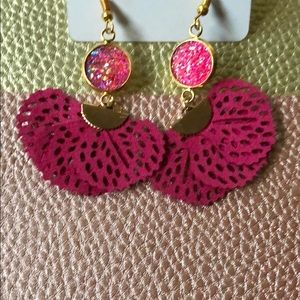Handmade fan earrings
